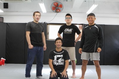【写真】取材の日もPXCライト級で戦っていた松本光史、青木真也、北岡悟との練習日だった(C)MMAPLANET