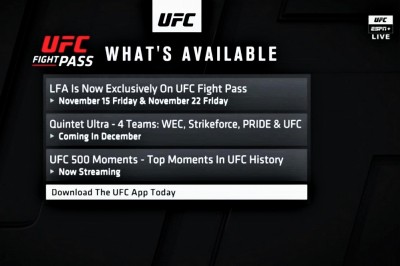 【UFC】ファイパスでQuintet Ultra=WEC、Strikeforce、PRIDE &UFCの配信決定。そしてLFAも