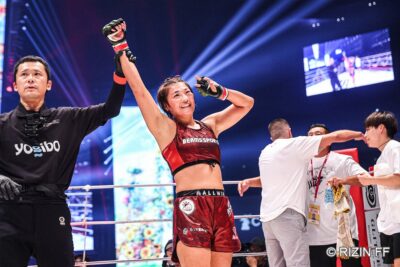 【SUPER RIZIN03】大健闘ケイト・ロータスの腹を攻め、止まらない連打でRENAがTKO勝ち