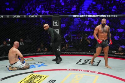 【Bellator CS2024#04】元サンフラシスコ49ers在籍&全米レスラーのホキット。ヘビー級の腕十字一本勝ち