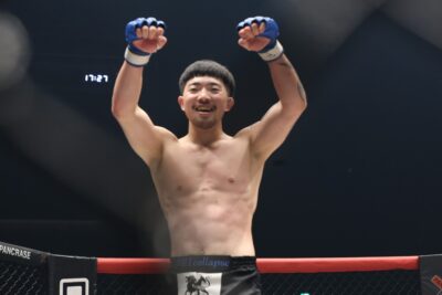 【Pancrase347】右ストレートでダウンを奪った天弥が連打で葛西を仕留め、年内にベルト挑戦アピール