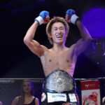 【Pancrase351】代打出場の三宅輝砂が平田直樹をヒザ蹴りでKO。新フェザー級KOP王座に就く