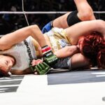 【RIZIN DECADE】伊澤が三角で捕らえたアプデリガルリムの左腕を十字で伸ばして一本勝ち