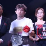 【Pancrase352】左ボディからの高速ラッシュ。黒澤が植松にTKO勝ちでストロー級KOP初防衛