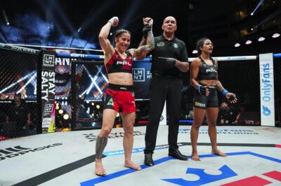 【PFL WT2025#06】女子フライ級準決勝、カモーシェが無敗のダナに判定勝利。決勝でビショップと対戦へ 【PFL WT2025#06】女子フライ級準決勝、カモーシェが無敗のダナに判定勝利。決勝でビショップと対戦へ