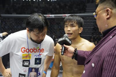 【Road FC73】原口がパク・ヒョングンに快勝。TD→ギロチンで圧力をかけ続け、2Rにキムラで仕留める 【Road FC73】原口がパク・ヒョングンに快勝。TD→ギロチンで圧力をかけ続け、2Rにキムラで仕留める