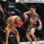 【MGL-1FC22】前日に急きょ決定のキックルール戦は、オトゴンバートルがボディを効かせ連打でストップ