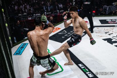 【RIZIN LANDMARK11】後藤が左カーフを軸に削り続け、鹿志村の組みと寝技に対処して判定勝ち 【RIZIN LANDMARK11】後藤が左カーフを軸に削り続け、鹿志村の組みと寝技に対処して判定勝ち