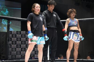 【Shooto2025#06】嶋屋が左でダウンを奪うも、eirkaが首相撲とRNCで猛反撃。判定はドローに終わる