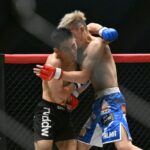 【Pancrase355】残念!! 好勝負の予感も2度、頭が当たり井村が試合続行不能に。テクニカル判定で高城を下す