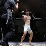 【Black Combat CL02#13】急所へのヒザ蹴りでイエロー受けるも、服部柊斗がマジョリティ判定勝利