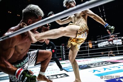 【SUPER RIZIN04】Unlimitedで培った際の打撃で栗秋が大雅に判定勝利。MMAデビューを白星で飾る
