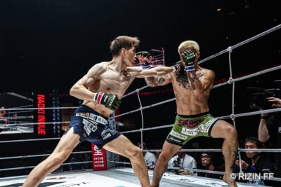 【SUPER RIZIN04】井上がジャブ＆ステップで距離を支配。福田の強打を封じて判定勝利＆王座防衛に成功