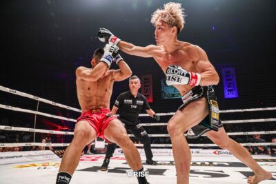 【GLORY×RISE】65キロT開幕戦、RISEブロックでYURAがデシャンを右2発で豪快KO