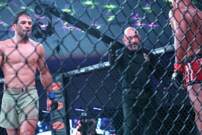 【LFA215】今宵もエルボー炸裂。ヴィスコンジが左ヒジでマカーテの右目を腫れ上がらせてTKO勝ち 【LFA215】今宵もエルボー炸裂。ヴィスコンジが左ヒジでマカーテの右目を腫れ上がらせてTKO勝ち