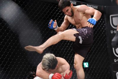 【Pancrase356】ヒジ＆ヒザの猛ラッシュ。ラジャボフが遠藤来生をヒザ蹴りで沈めて1RTKO勝利