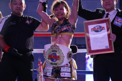 【HEAT57】MISAKIが3Rに右ストレートでダウンを奪って判定勝利、ISKA世界王座を戴冠