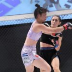 【DEEP JEWELS50】右ストレート一閃。桐生のアゴを打ち抜いたサラがパウンドアウト
