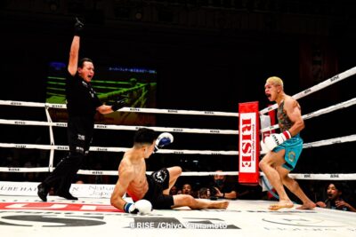 【RISE192】初回に蹴り足キャッチからのパンチでダウンを奪ったパヌワットが細越に判定勝利