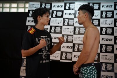 【FORCE22】計量終了 メインは高岡が再起戦&大竹との再戦。打撃強化で「しっかりKOで勝ちます」 【FORCE22】計量終了 メインは高岡が再起戦&大竹との再戦。打撃強化で「しっかりKOで勝ちます」