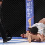 【DEEP Tokyo Impact2025#05】阿部が小林のシングルレッグを潰してからの横三角絞めで絞め落とす