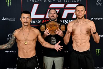 【LFA222】バンタム級選手権試合＝王者ピレス×挑戦者ビュラク。上久保と戦うのは、どっちだ?!