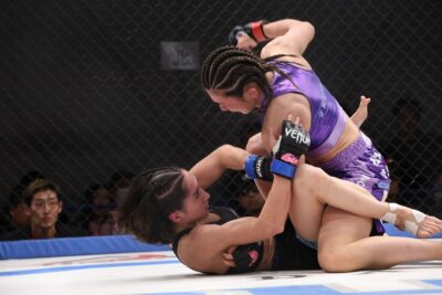 【DEEP JEWELS51】強いロー&右からテイクダウン。竹林が2年2カ月振りのMMAで、サラに判定勝ち