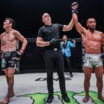 【ONE173】ツイスターを耐えた手塚裕之が、ボディ2発からパンチ&顔面ヒザで青木真也からTKO勝ち 【ONE173】ツイスターを耐えた手塚裕之が、ボディ2発からパンチ&顔面ヒザで青木真也からTKO勝ち