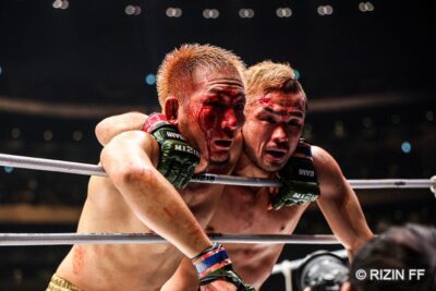 【RIZIN Y.E.S.P.Festival】フルラウンドの殴り合い! 扇久保が元谷を流血に追い込み、新フライ級王者に