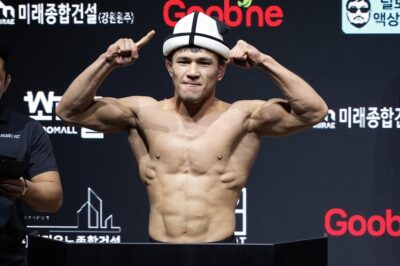 【Road FC75】計量終了　キルギス産12勝0敗のドゥイシェフ「原口でもレスリングでは自分に及ばない」