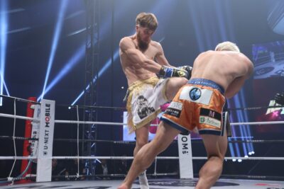 【KNOCK OUT60】ユリアンが左ヒザ&左ミドルで中島から3度のダウンを奪い、新BLACKウェルター級王者に