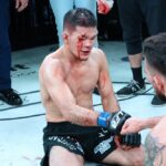 【LFA227】上久保、敗れる……ムリシャの打撃でフラつく&大流血で、バック奪取もフルマーク判定負け