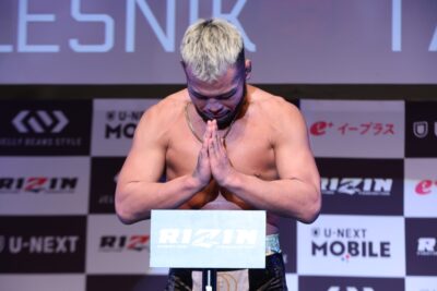 【RIZIN52】緊急参戦の武田光司は計量クリア。長南亮代表の談話「最大限出来ること、ベストを尽くす」
