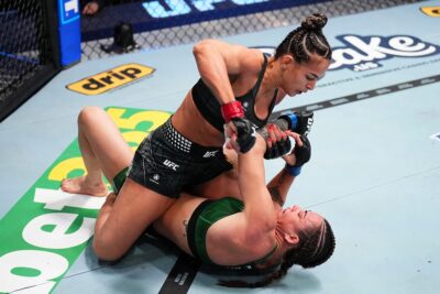 【UFN269】Lady GOAT=ビア・メスキータ。パンチでダウンを奪い、マウント→バック→RNCで圧勝