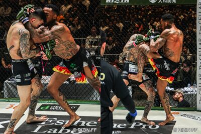 【RIZIN LANDMARK13】メヘウラが首相撲からのヒザで萩原を沈めるも、体重超過のためノーコンテスト裁定