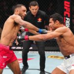 【UFN273】初回2分の逆転劇。ナロの右でグラついたハーバードが、右で倒し返してパウンドアウト