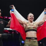 【PFL2026#04】渡辺、苦しい敗北。ヴィシニエフスカのヒジ連打で顔面から大流血→レフェリーストップに 【PFL2026#04】渡辺、苦しい敗北。ヴィシニエフスカのヒジ連打で顔面から大流血→レフェリーストップに