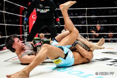 【RIZIN53】1、1、1、1。そして、「一」。1R1分11秒、ジョリーが腕十字で児玉兼慎から一本勝ち