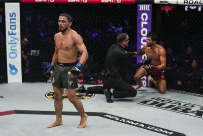 【PFL2026#08】開始早々ダウンを奪ったハミドフ。以降はウェッツェルを組み伏せ、RNCで絞め落とす