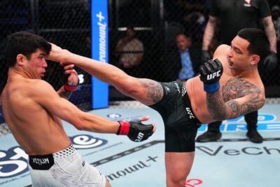 【UFN279】ロドリゲスが右ハイでダウンを奪い、アミルをギロチンで絞め落とす