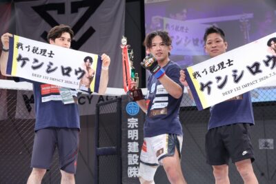 【DEEP132】投げと押さえ込みで削り続けたケンシロウ、神田をフルマークで下しデビュー以来6連勝