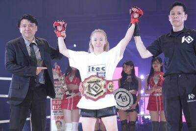 【KNOCK OUT67】宣言通り、磨いてきた左ボディで小林愛理奈がサネーガームを97秒殺!!――でベルトを巻く
