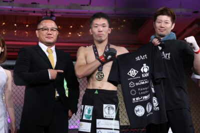 【Lemino Shooto POUNDOUT】徳弘が打撃からTDへ。新井のボトムからのアタックを凌ぎ、RNCで仕留める