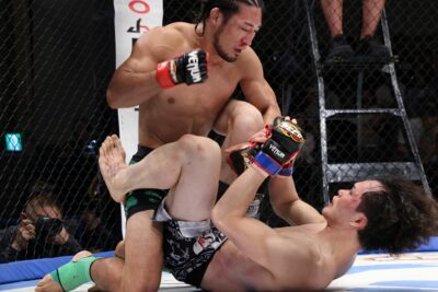 【DEEP133】奥村のギロチン~三角~腕十字を凌いだ鬼山、トップをキープし3-0で判定勝ち