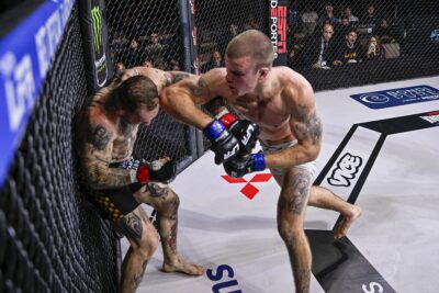 【LFA244】他団体のチャンプ同士の一戦は、トーマス・ブラッコルビーがデヴァン・ワースに組み勝つ