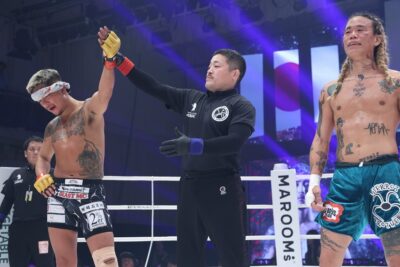 【KNOCK OUT69】前日計量から暗雲――2R開始早々にバッティング発生で、弘輝が山口に負傷判定勝ち