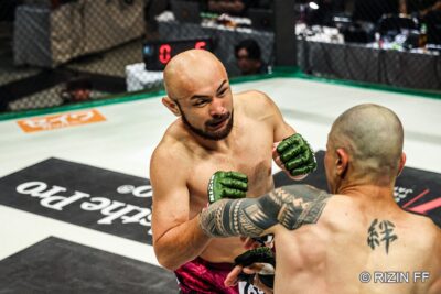 【RIZIN LANDMARK16】左からサッカーボールキックでハントをKO。大木良太が九州大会OFで2連勝
